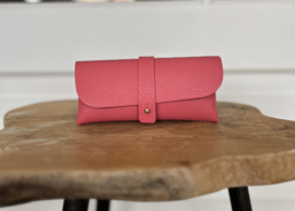 Leren Sunglasses case  Koraal