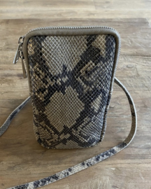 Snakeprint leren tasje