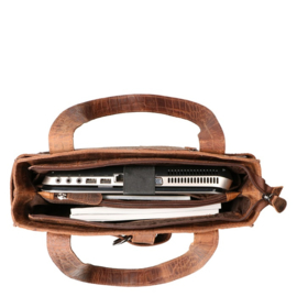 Leather Design Croco Brown (laptoptas)