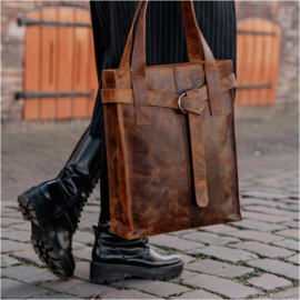 Leather Design Hunter Brown (laptoptas)