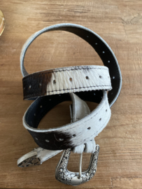 Riem vacht wit/zwart /bruin voor tas  Leather Design Hunter