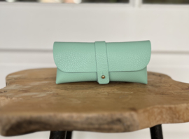 Leren Sunglasses case  Mintgroen