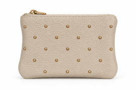 Donna purse  creme studs leer