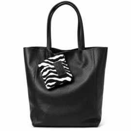 Suède leren shopper Black Bazou
