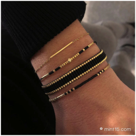 Armbandenset Mint15 "Fine Black" Goldplated