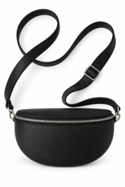 Leren crossbody tasje zwart