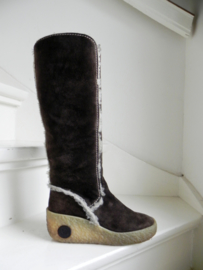 Oswald vintage lamsbont boots sleehak (2374)