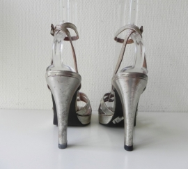 Gruterich zilveren plateau pumps slingback (nr. 1585)