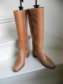 Retro cognac hoge boots (2666)