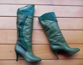 Sacha vintage groene high heels laarzen (1686)