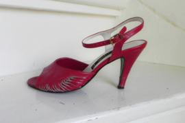 Veneto red slingback peeptoe pumps (2475)