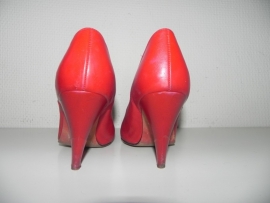 Carlini rode high heels pumps vintage (1586)