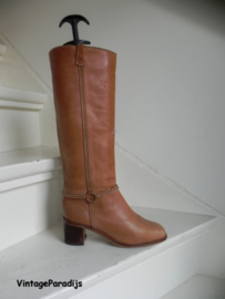 Retro cognac hoge boots (2666)