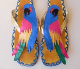 Zalo vintage papegaai slippers schoenen (nr. 1423)