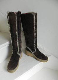 Oswald vintage lamsbont boots sleehak (2374)