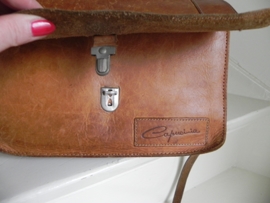 Capucinice stoere saddlebag schoudertas cognac