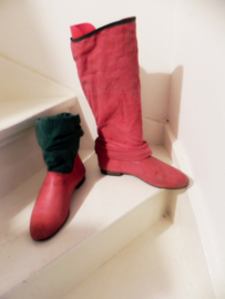 Unieke rode/groene omslag laarzen (2647)