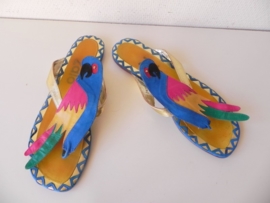 Zalo vintage papegaai slippers schoenen (nr. 1423)