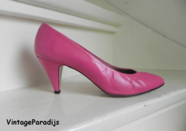 Pyramid high heels fuchsia pumps (2327)