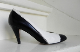 Bamar exclusieve high heels pumps zwart/wit