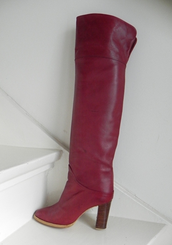 Overknee sexy rode vintage high heels laarzen boots