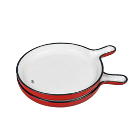 Serving tray - emaille look - rood - Cabanaz