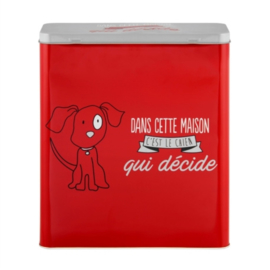 Can for dog food - boîte a toutou qui décide - Derrière la porte