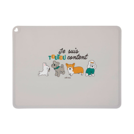 Placemat hond - antislip/silicone - toutou content - Derriere la porte