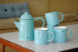 Coffee mug / tea mug - enamal look - arctic blue - Cabanaz