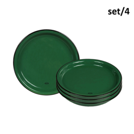 Set van 4 gebaksbordjes - donkergroen - Cabanaz