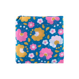 Vouwtas - sac pliable - bloemen blauw - Derriere la porte