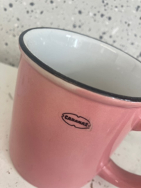 Mok (koffie/thee) emaille look - roze - Cabanaz