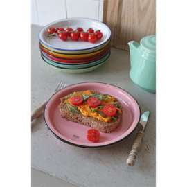 Breakfast plate - enamel look - pink - Cabanaz