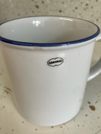 Mok (koffie/thee) emaille look - wit - Cabanaz