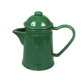 Koffiepot / theepot emaille look - donkergroen - Cabanaz