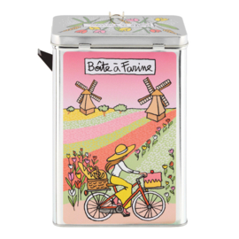 Meelblik - boîte a farine tulipes - Derrière la porte