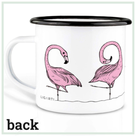 Mok emaille - flamingo's - Ligarti
