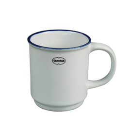 Stackable mug - enamel look - classic white - Cabanaz