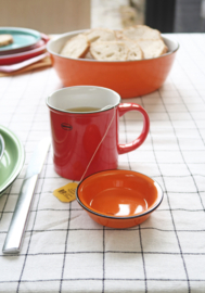 Theetip / amuseschaal - emaille look - oranje - Cabanaz