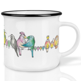 Mok keramiek - bird parade - Ligarti