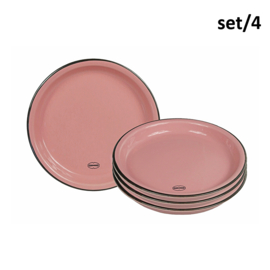 Set van 4 gebaksbordjes - roze - Cabanaz
