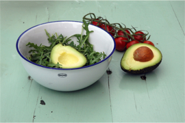 Salad bowl - enamel look - white - Cabanaz