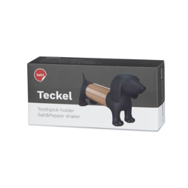 Tandenstokerhouder / Zoutstrooier - teckel - donkergrijs - Balvi