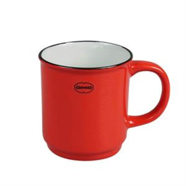 Stackable mug - enamel look - scarlet red - Cabanaz