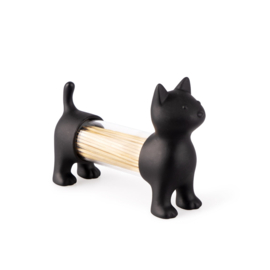 Tandenstokerhouder / Zoutstrooier - kat - zwart - Balvi