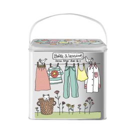 Blik voor waspoeder / wascapsules - boite a lessive - Derriere la porte