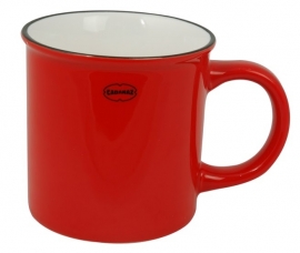 Coffee mug / tea mug - enamal look - scarlet red - Cabanaz