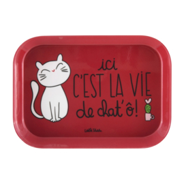 Dienblad - la vie de chat'o - Derriere la porte