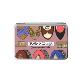 Blik voor schoenpoets (incl. poetsspulletjes) - boite a cirage brille - Derriere la porte