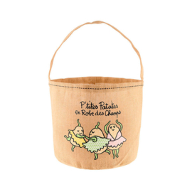 Zak voor aardappelen - sac a patates en robe des champs - Derriere la porte